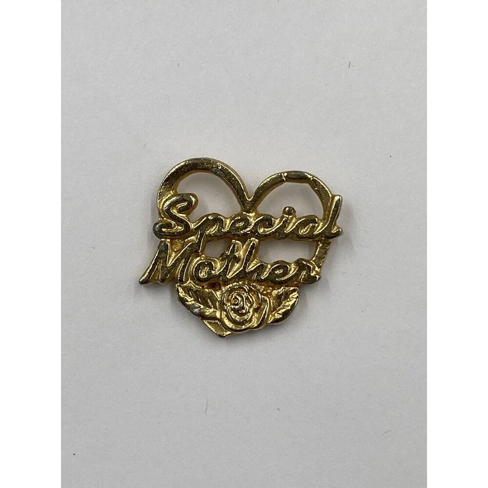 Special Mother Heart Shaped W/ Rose Gold Colored Lapel Pin